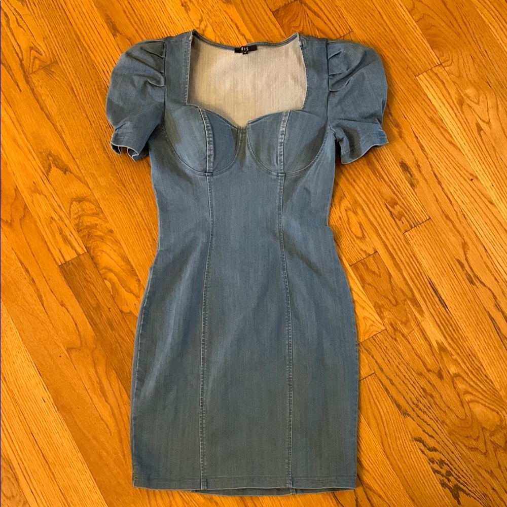 Elegant Blue Denim Dress